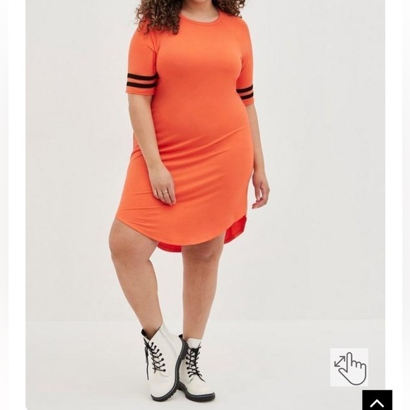 NWT Torrid Favorite T-Shirt Varsity Dress Super Soft Orange - Picture 1 of 5